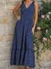 Sinsay Women's Navy Blue Polka Dot Ruffle Maxi Dress | Sinsay In Lebanon