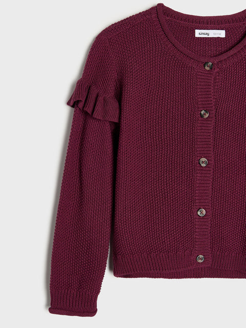 Sinsay Girl's Maroon Striped Cardigan | Sinsay In Lebanon