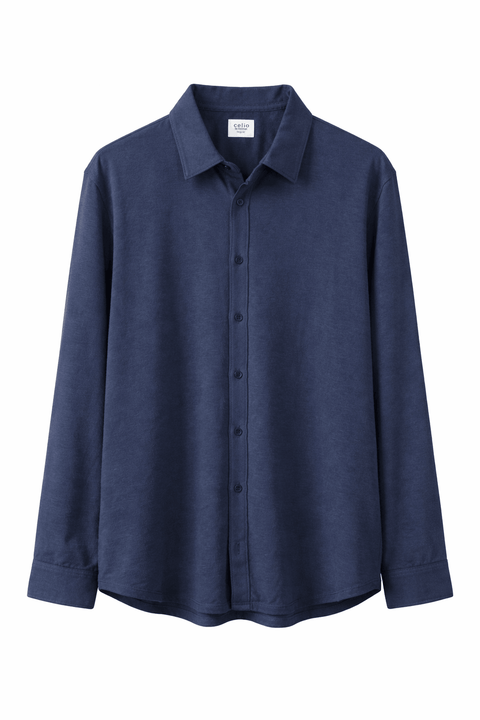 Celio Men's Navy Solid Regular Fit Cotton  Shirt | Celio in Lebanon