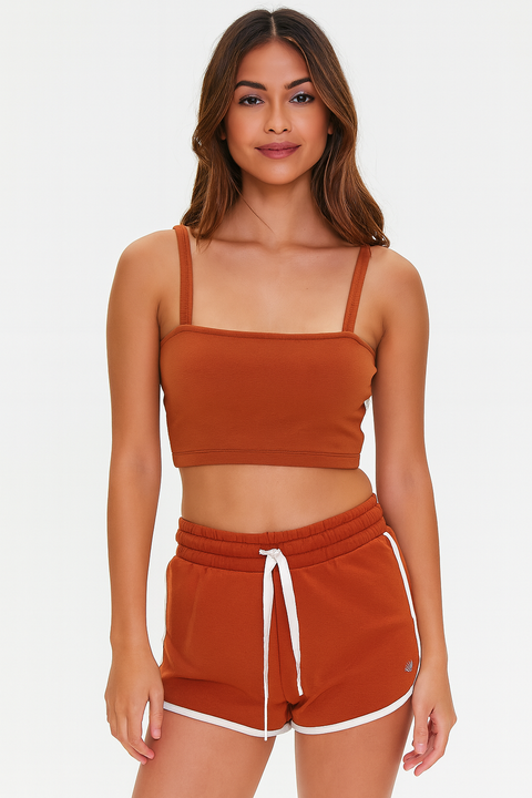 Forever 21 Women's Rust Mid Rise Biker Short | Forever 21 In Lebanon