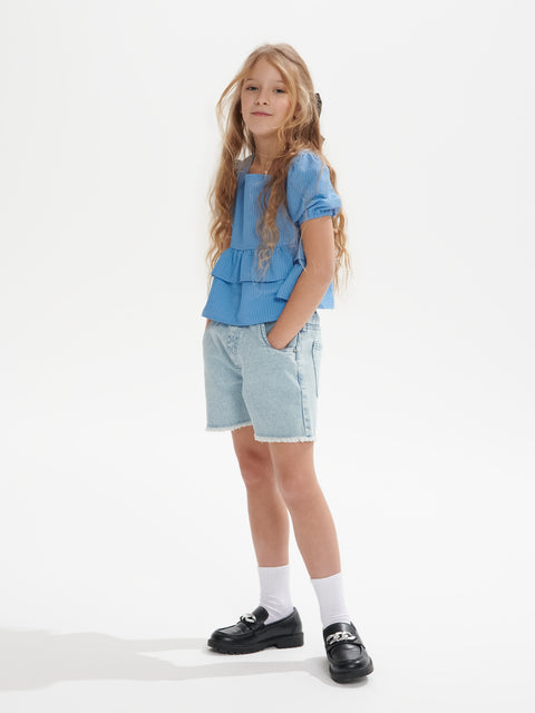 Sinsay Baby Girl's Light Blue Denim Short   |Sinsay  in Lebanon