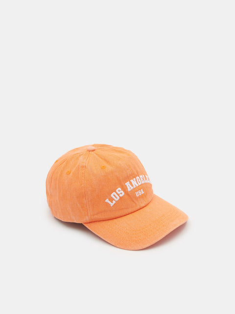 Sinsay Women's Light Orange Los Angeles USA Print Cap Hat | Sinsay In Lebanon