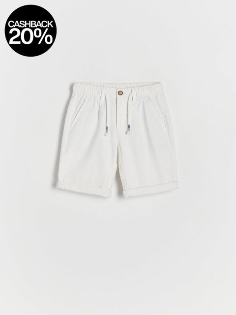 White shorts on a light gray background