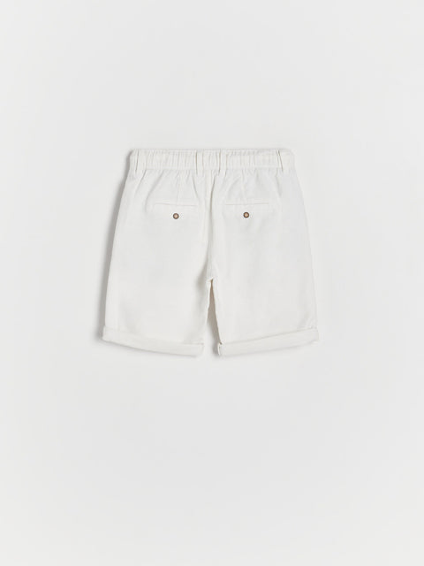 White shorts on a light gray background