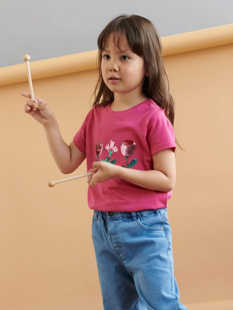 Sinsay Girl's Pink Short-Sleeve T-Shirt ANFK1340