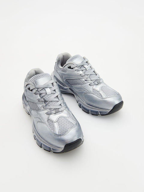 Reserved Women's Silver Metallic Platform Sneakers |Reserved In Lebanon