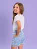 Sinsay Girl's Light Blue Denim Printed Shorts | Sinsay In Lebanon