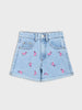 Sinsay Girl's Light Blue Denim Printed Shorts | Sinsay In Lebanon