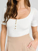 Sinsay Women's White Short Sleeved Bodysuit | Sinsay In Lebanon