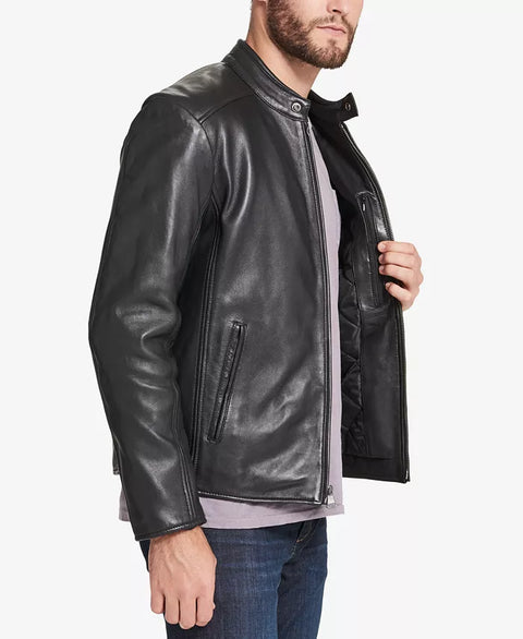 Marc New York Men's Black Leather Moto Jacket | Marc New York In Lebanon