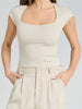 Sinsay Women's Beige Short Sleeve T-Shirt | Sinsay In Lebanon