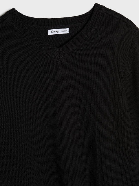 Sinsay Boy's Black Long Sleeve Knitted Sweatshirt |Sinsay In Lebanon