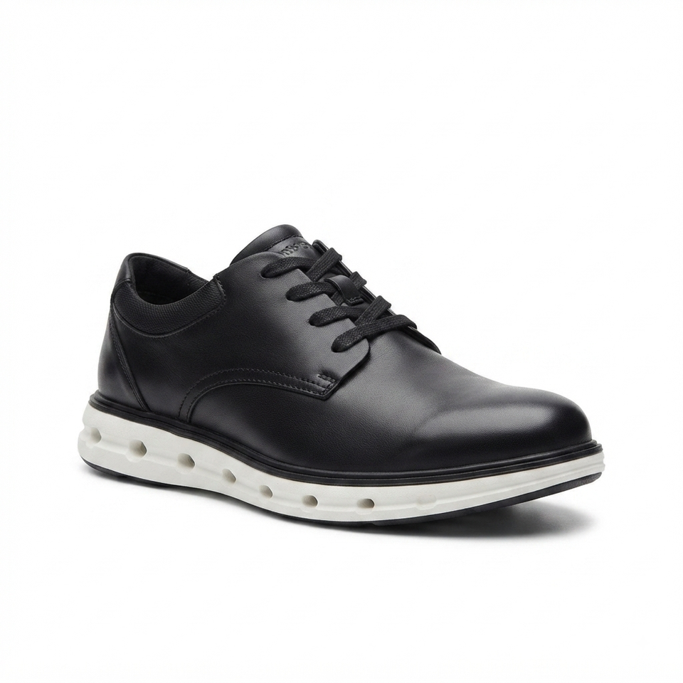 Lands End Men's Black Leather Classic Sneakers