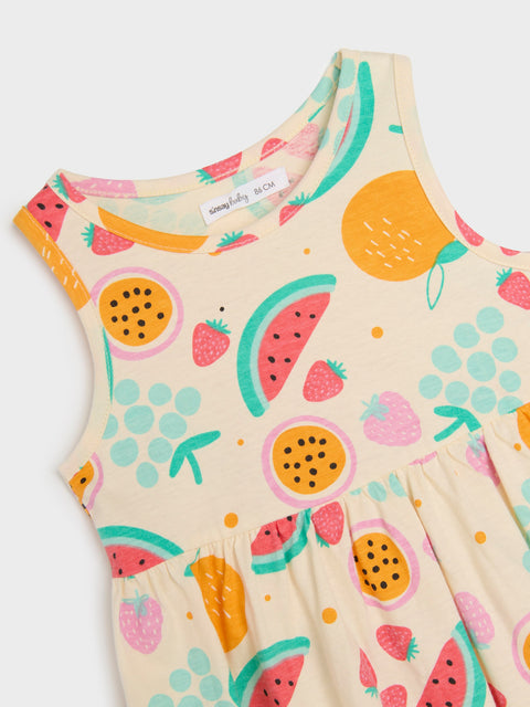 Sinsay Baby Girl's Multicolor Fruit Pattern Dress | Sinsay In Lebanon