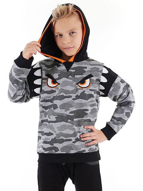 Mushi Boy's Black & Gray Camo Hoodie | Mushi In Lebanon