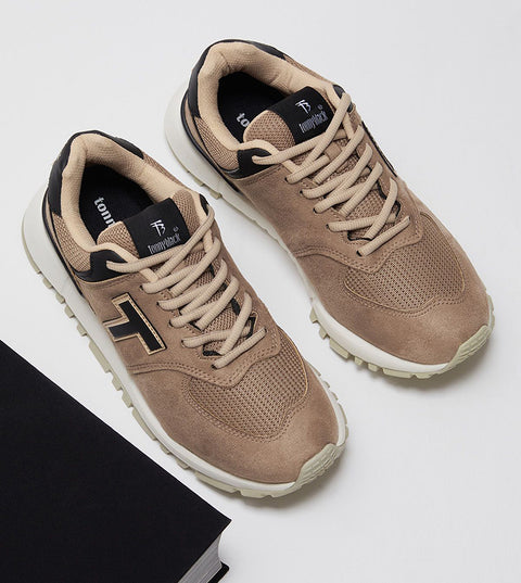 Tonny Black Women's Beige Non-Slip EVA Sole Lace-Up Sneakers | Tonny Black In Lebanon