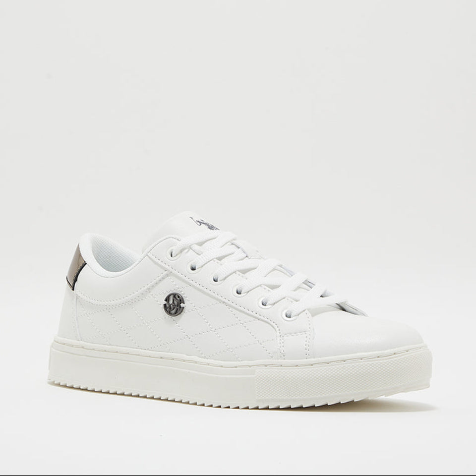 U.S. Polo Assn Women's White Tiggy GLB 4FX Lace-Up Sneakers