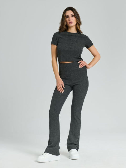 Sinsay Women's Dark Gray Flare Leg Pants | Sinsay In Lebanon