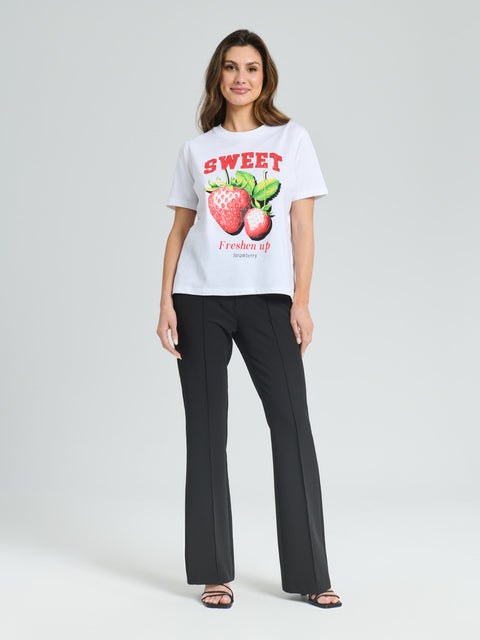 Sinsay Women's White Printed Short-Sleeve T-shirt|Sinsay In Lebanon