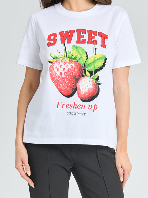 Sinsay Women's White Printed Short-Sleeve T-shirt|Sinsay In Lebanon