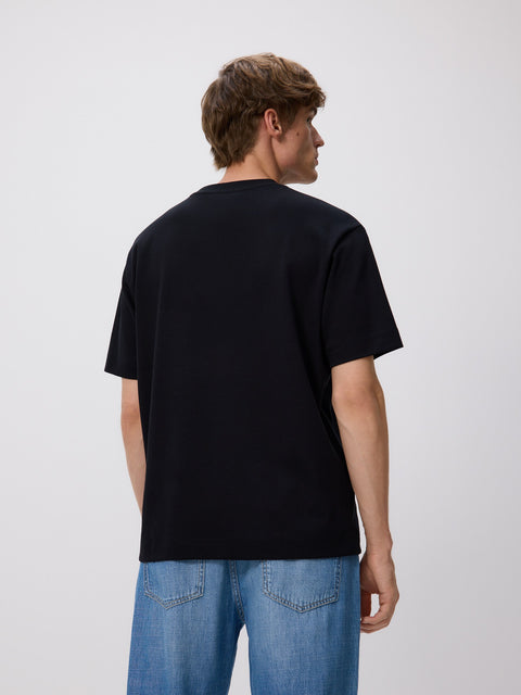 Reserved Men's Black Cotton Boxy T-Shirt | Reserved  In Lebanon