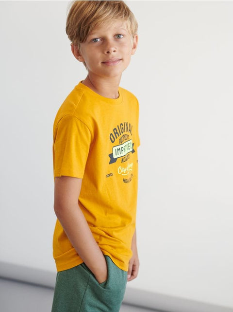 Sinsay Boy's Mustard Short-Sleeve T-Shirt | Sinsay In Lebanon
