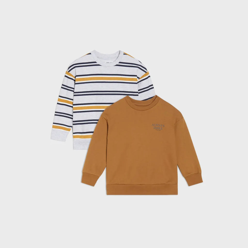 Sinsay Boy's Multicolor Crew Neck 2-Pack Sweatshirt