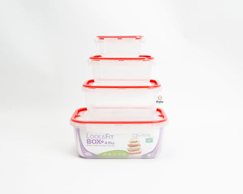 Ucsan Plastik Lock & Fit Pack Of 4 pcs Food Storage Set | Ucsan Plastik In Lebanon
