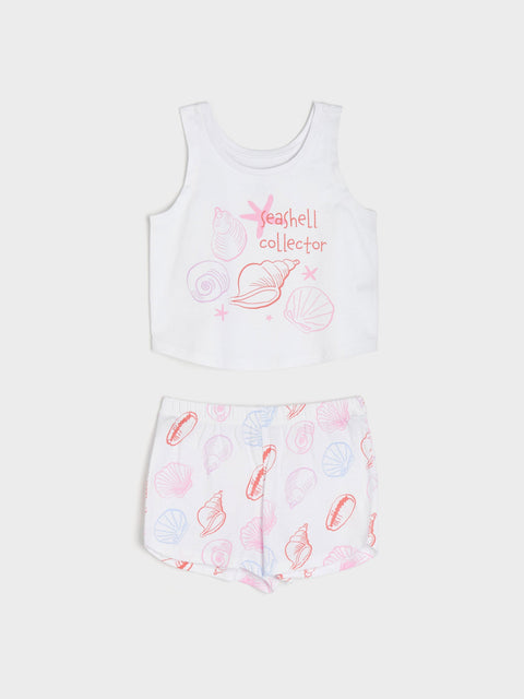 Sinsay Girl's White Printed Two Piece Pajama Set | Sinsay In Lebanon
