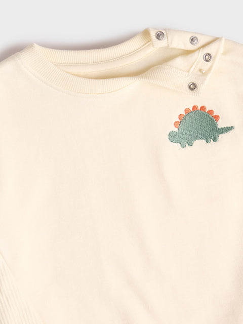 Sinsay Baby Boy's Off White Blouse With Dino Embroidery | Sinsay In Lebanon