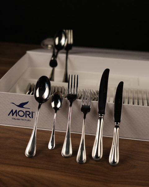 Mori Italy Steel 75 PC Cutlery Set 103STY75