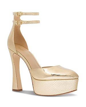 Martina Womens Leather Strappy Platform Heels