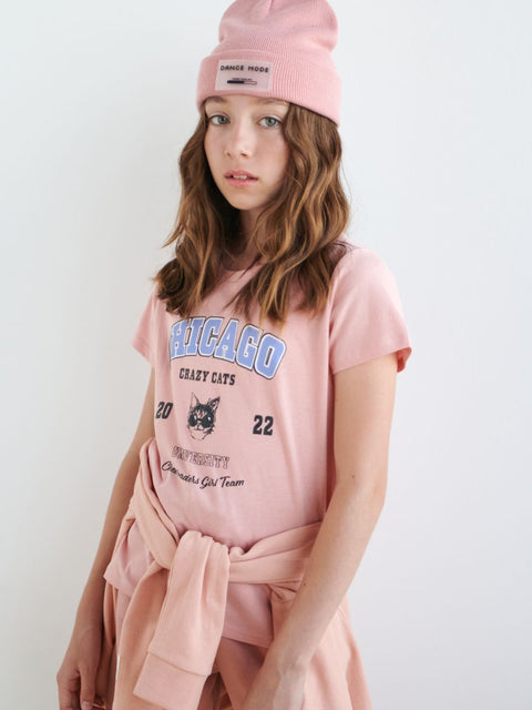 Sinsay Girl's Pink Short-Sleeve T-Shirt ANFK1456