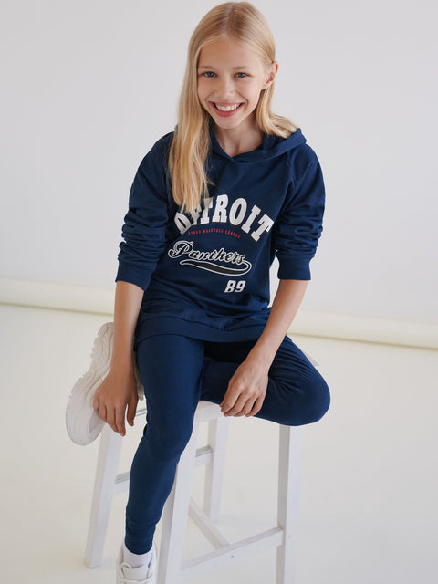 Sinsay Girl's Navy Blue Set Of Dress And Leggings | Sinsay In Lebanon