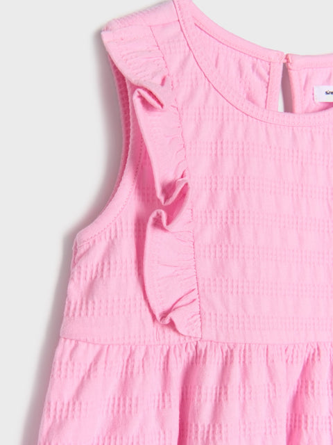 Sinsay Baby Girl's Pink Metallic Thread Sleveless Mini Dress | Sinsay In Lebanon