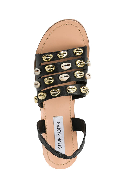Steve Madden Women's Black Leather Elvy Sandal |Steve Madden In Lebanon