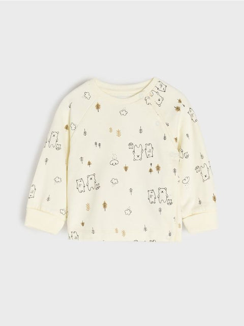 Sinsay Baby Boy's Off White Sweatshirt With A Print | Sinsay In Lebanon