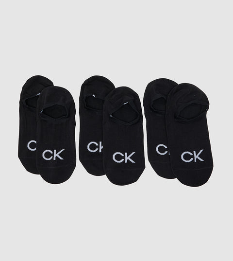 Calvin Klein Men's Black Pack of 3 Follow Monogram Detail No Show Socks | Calvin Klein in Lebanon