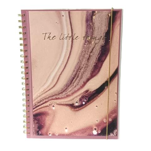 SD The Little Things Pink And Gold Marble Print A4 Spiral Notebooks  | SD  in Lebanon