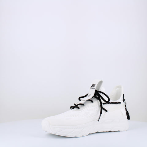 Steve Madden Women's White & Black Synthetic Propel 1 Sneakers | Steve Madden In Lebanon