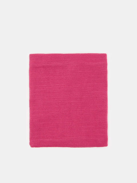 Pink knitted square on a light pink background