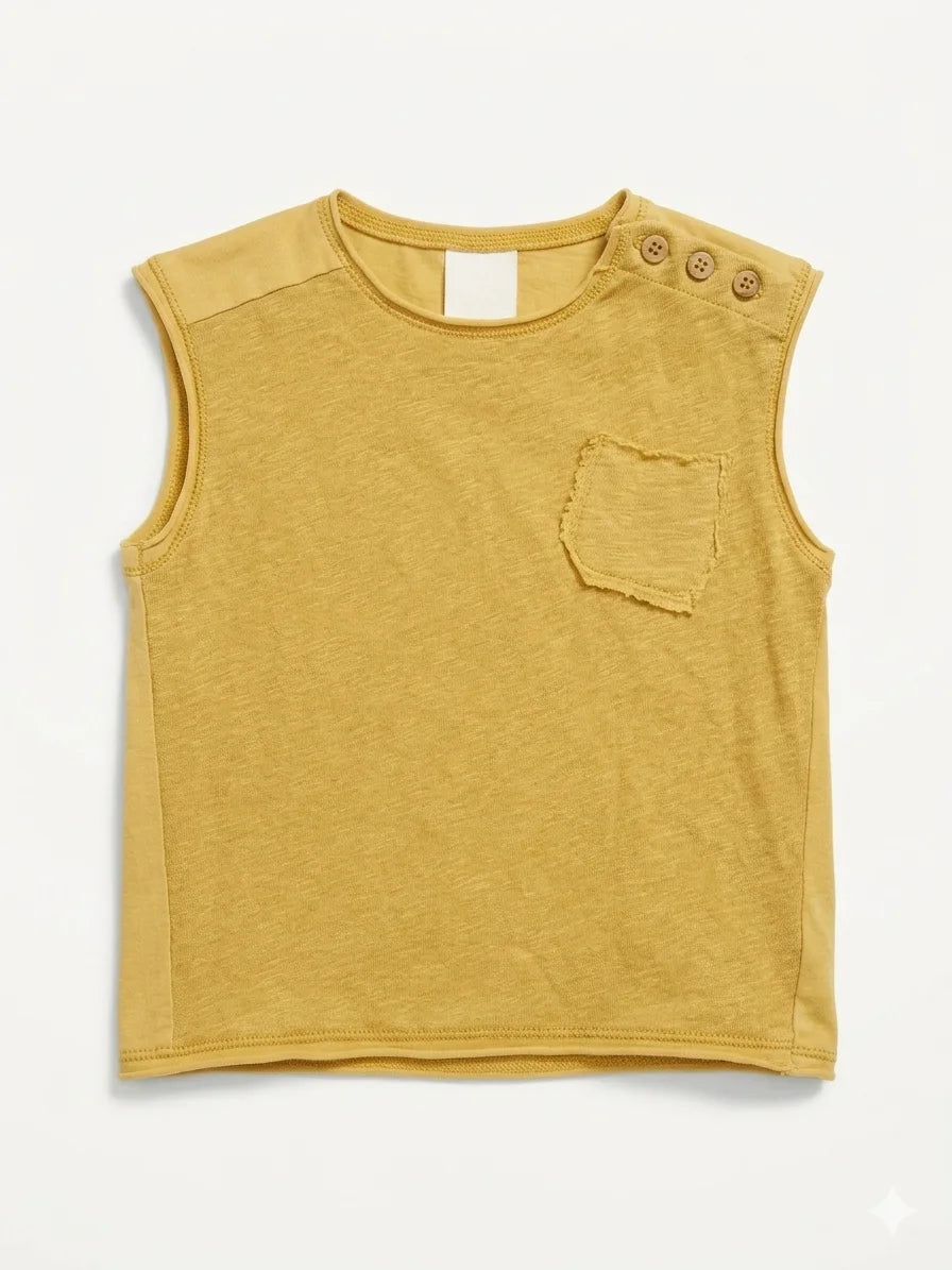 Zara Baby Girl's Yellow Mustered Sleeveless Blouse | Zara in Lebanon