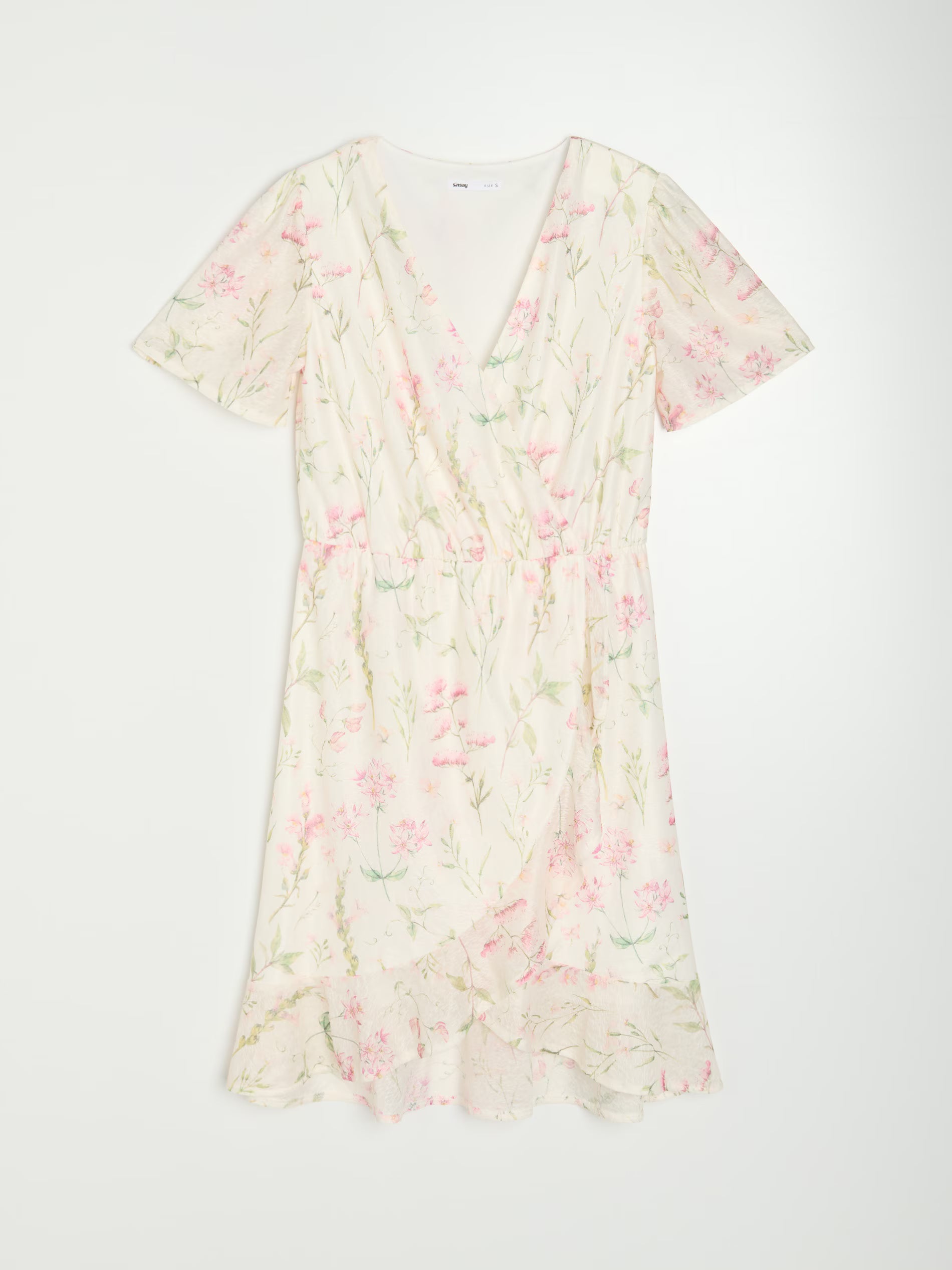 Sinsay Women’s Cream Floral Wrap Dress | Sinsay in Lebanon