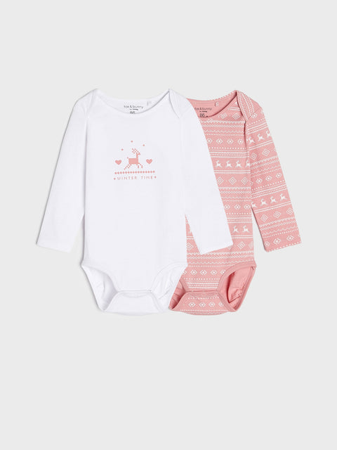 Sinsay Baby Girl's Dusty Rose Bodysuits 2 Pack | Sinsay In Lebanon