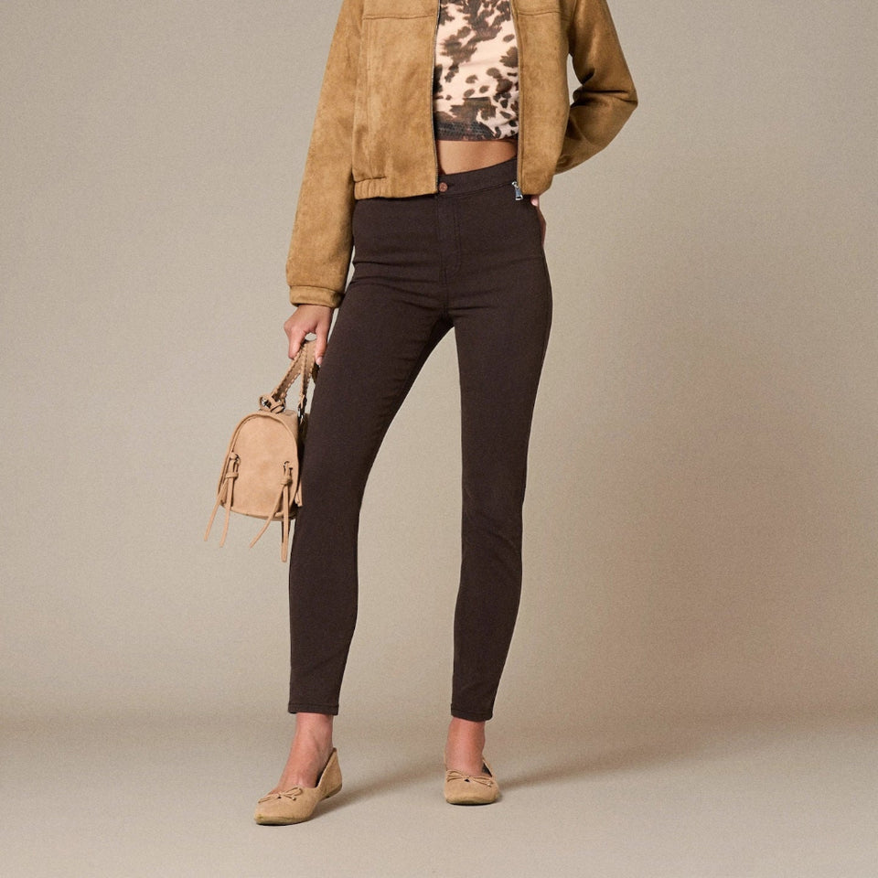 Sinsay Women's Brown High Waist Skinny Jeans