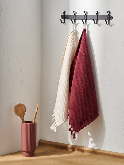 Sinsay White & Burguny Kitchen Cloths 2 Pack 50 cm x 70 cm | Sinsay In Lebanon