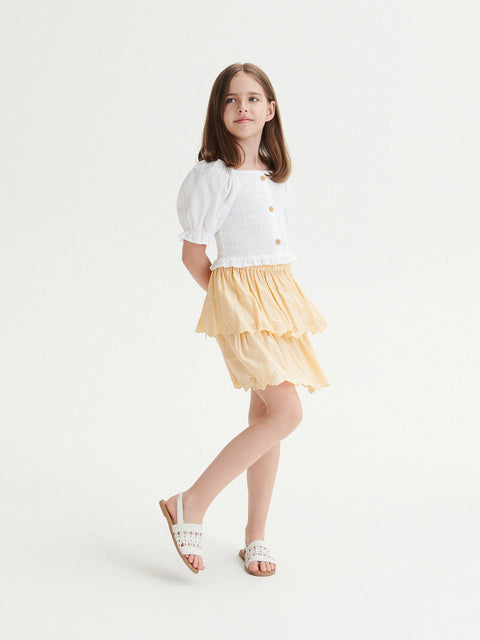 Reserved Girl's Beige Skirt With Ruffles | Reserved In Lebanon
