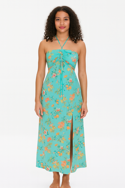 Forever 21 Women's Light Blue Floral Woven Dress | Forever 21 In Lebanon