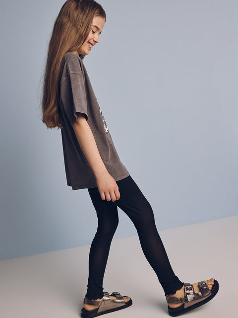 Reserved Girl's Black Mesh Legging | Reserved In Lebanon