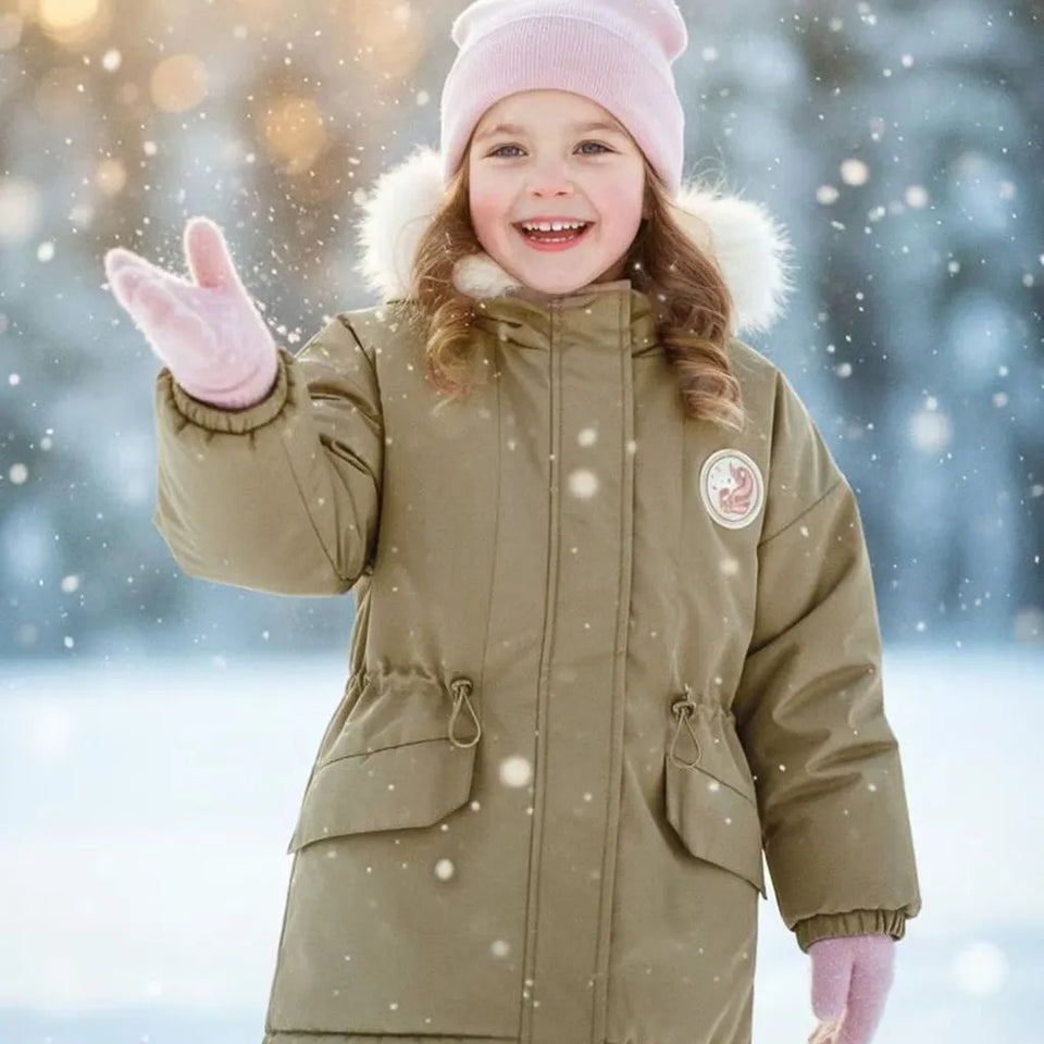 Sinsay Girl's Khaki Faux Fur Jacket